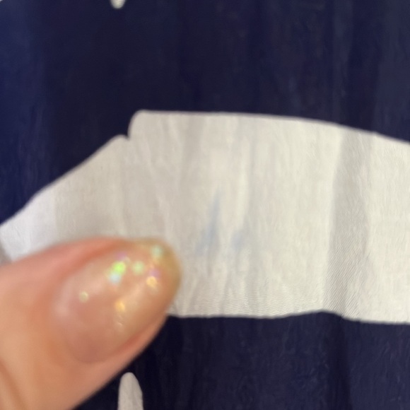 Trina Turk 100% silk indigo white geometric print button down maxi shirt dress - Picture 3 of 11